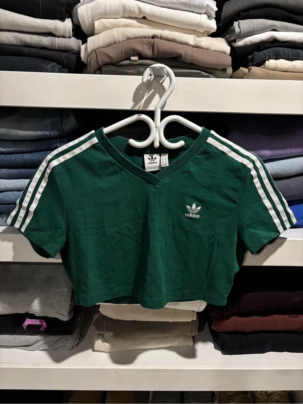 Adidas Green Cropped T-Shirt